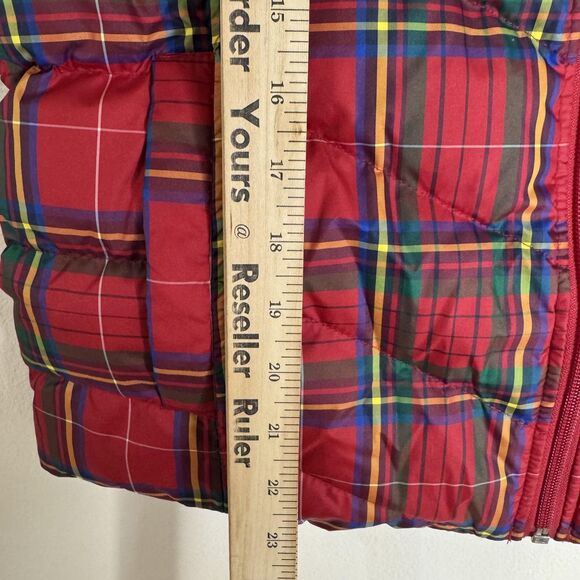 Lands' End Red Plaid Puffer Vest - Picture 8 of 10